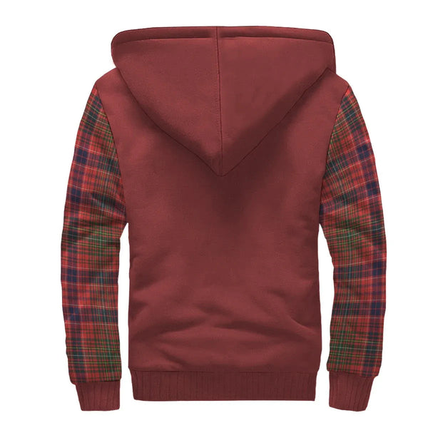 Scottish Lumsden Clan Crest Tartan Plaid Sleeve Sherpa Hoodie