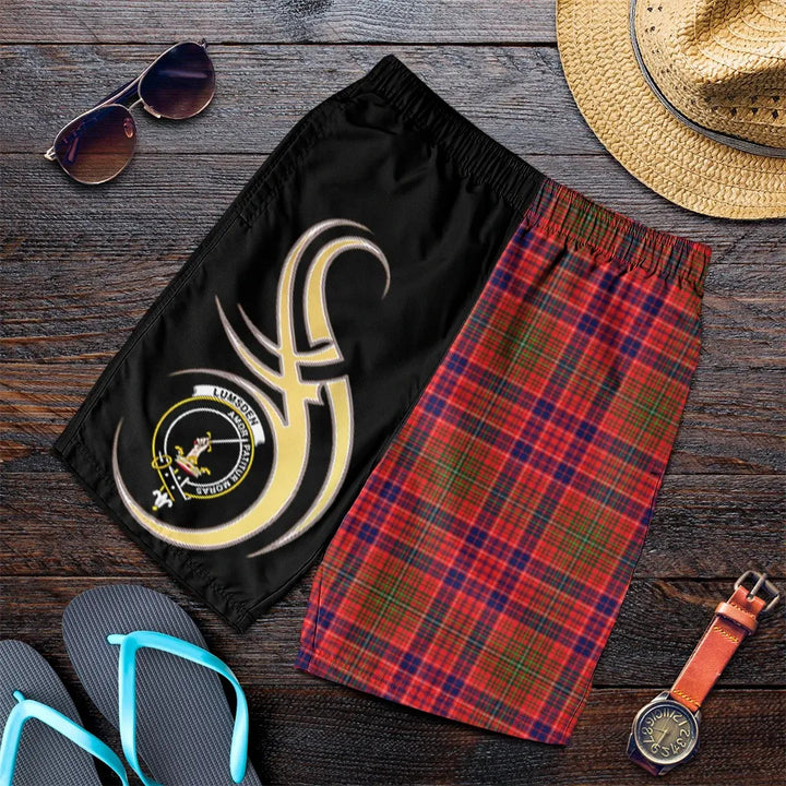 Scottish Lumsden Modern Clan Crest Tartan Believe in Me Men's Shorts