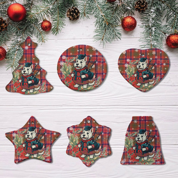 Scottish Lumsden Modern Clan Tartan Ceramic Ornament Cute Scottish Terrier Dog All Style Tartan Plaid