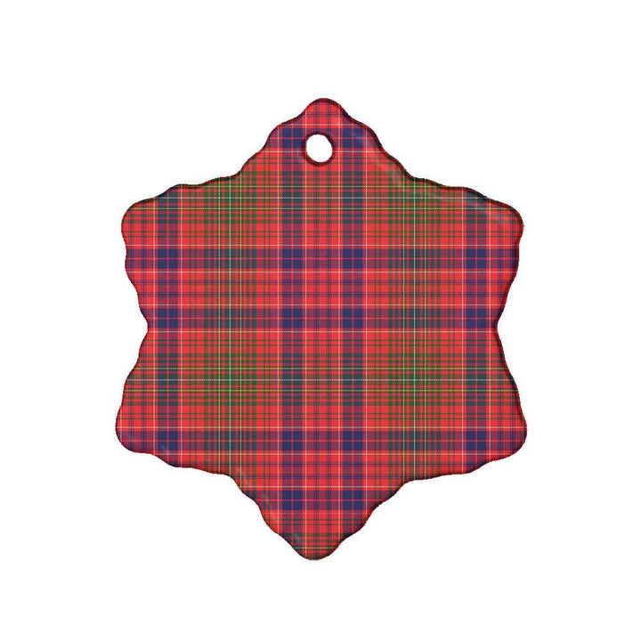 Scottish Lumsden Modern Clan Tartan Ceramic Ornament Snow Flake Shape Tartan Plaid