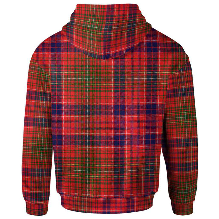 Scottish Lumsden Modern Clan Tartan Hoodie Back Side Tartan Plaid