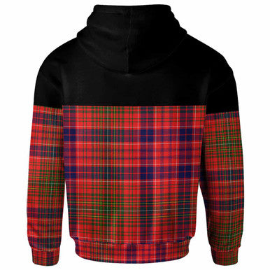 Scottish Lumsden Modern Clan Tartan Hoodie - Horizontal Style Back Side Tartan Plaid