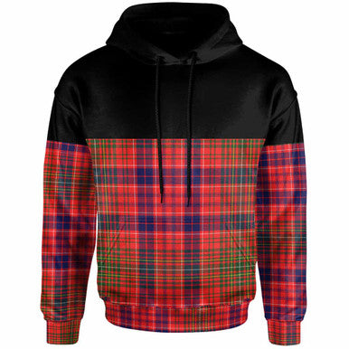 Scottish Lumsden Modern Clan Tartan Hoodie - Horizontal Style Front Side Tartan Plaid