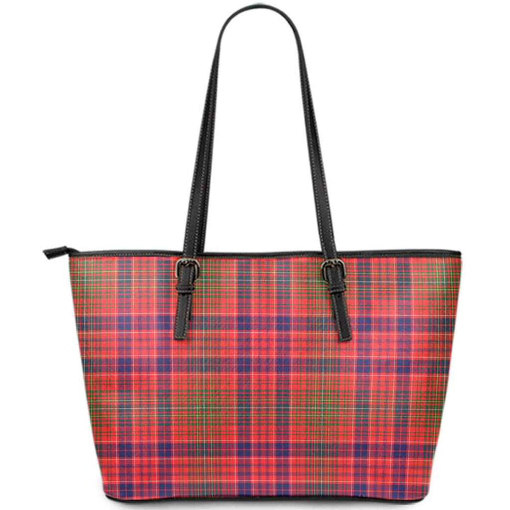 Scottish Lumsden Modern Clan Tartan Leather Tote Tartan Plaid