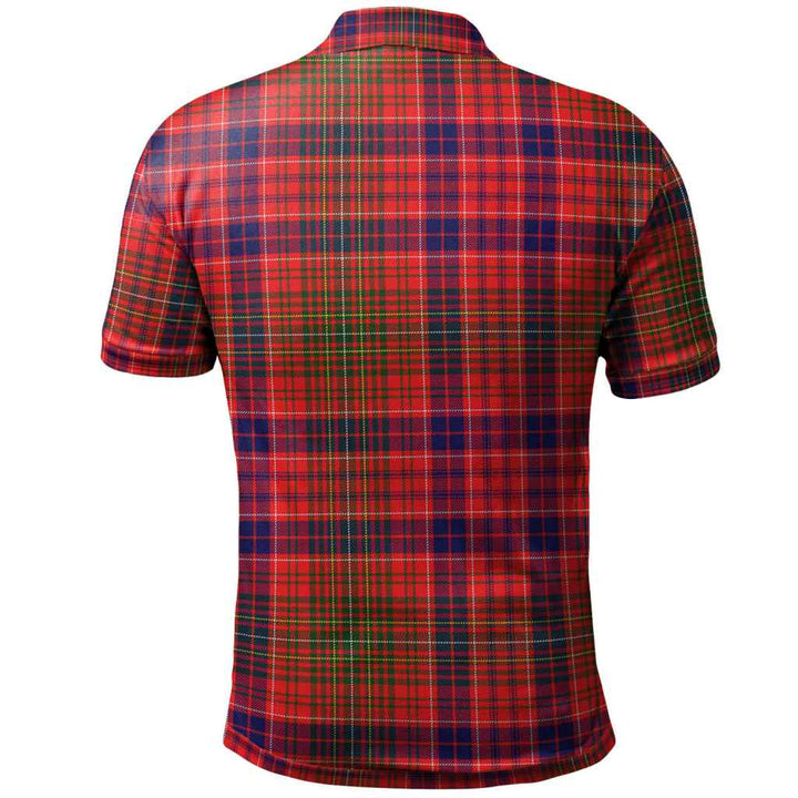 Scottish Lumsden Modern Clan Tartan Polo Shirt Back Side Tartan Plaid