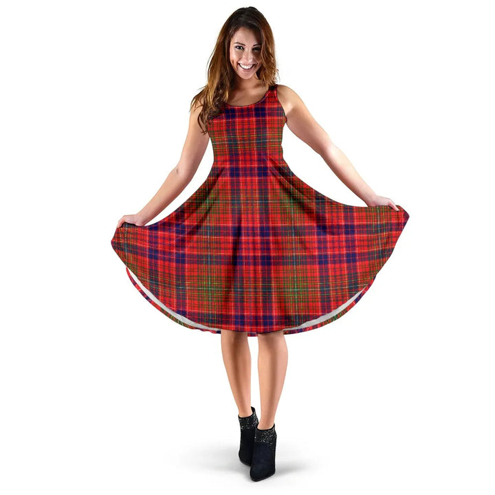 Scottish Lumsden Modern Clan Tartan Women Midi Dress