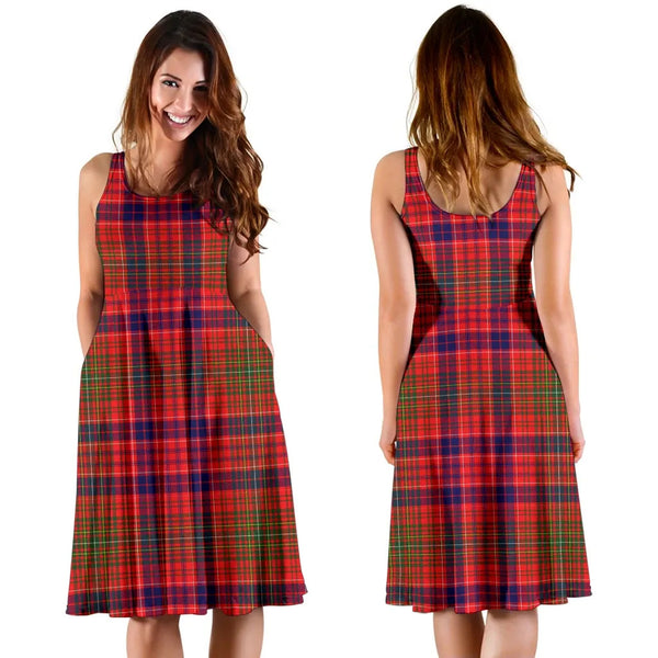 Scottish Lumsden Modern Clan Tartan Women Midi Dress