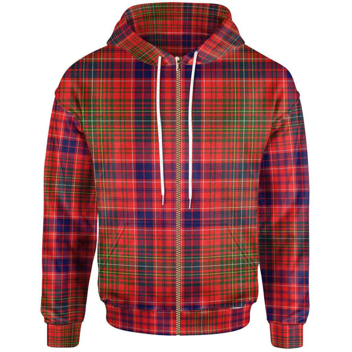 Scottish Lumsden Modern Clan Tartan Hoodie Zip Tartan Plaid