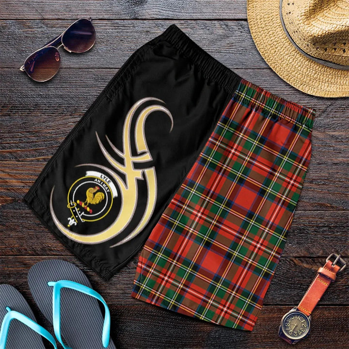 Scottish Lyle Clan Crest Tartan Believe in Me Men's Shorts
