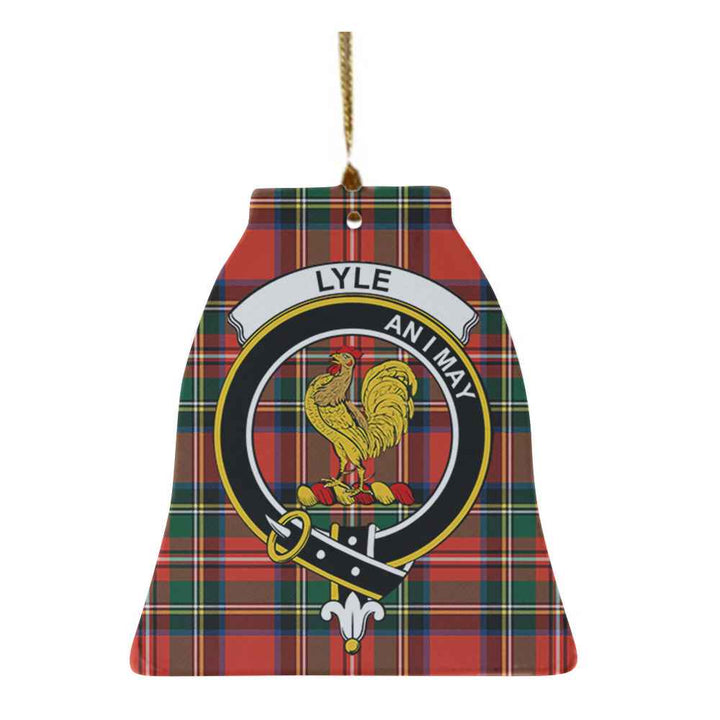 Scottish Lyle Clan Crest Tartan Ceramic Ornament Bell Shape Tartan Plaid