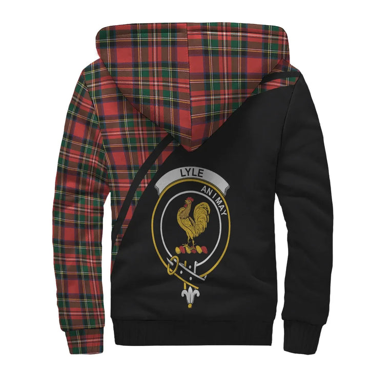Scottish Lyle Clan Crest Tartan Curve Sherpa Hoodie