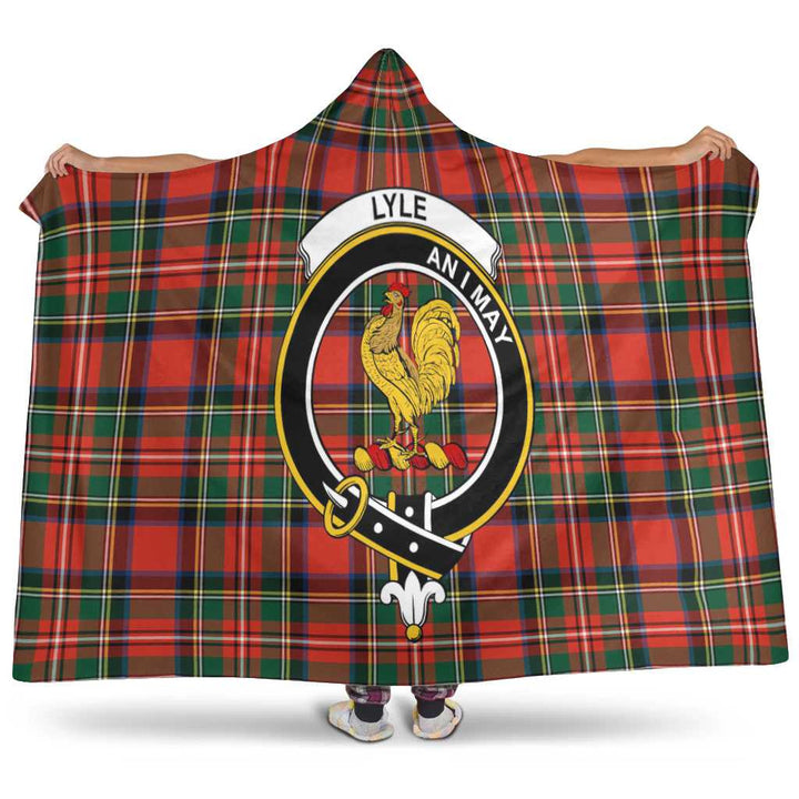 Scottish Lyle Clan Crest Tartan Hooded Blanket Tartan Plaid 1