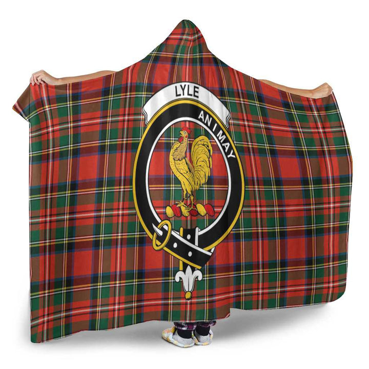 Scottish Lyle Clan Crest Tartan Hooded Blanket Tartan Plaid 2