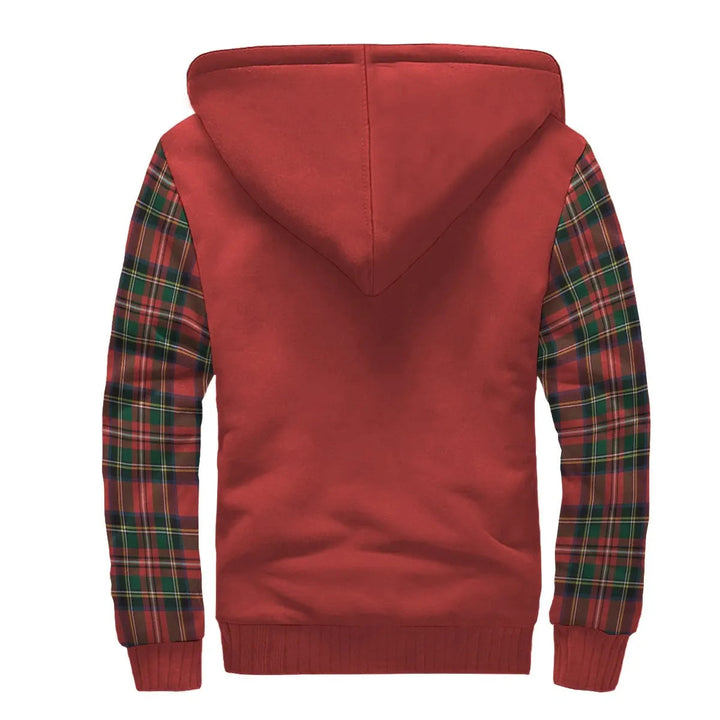 Scottish Lyle Clan Crest Tartan Plaid Sleeve Sherpa Hoodie