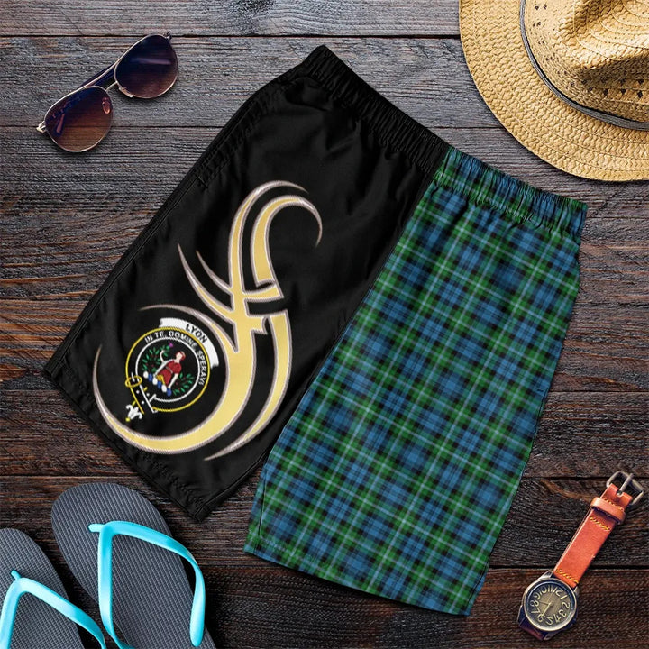 Scottish Lyon Clan Crest Tartan Believe in Me Men's Shorts
