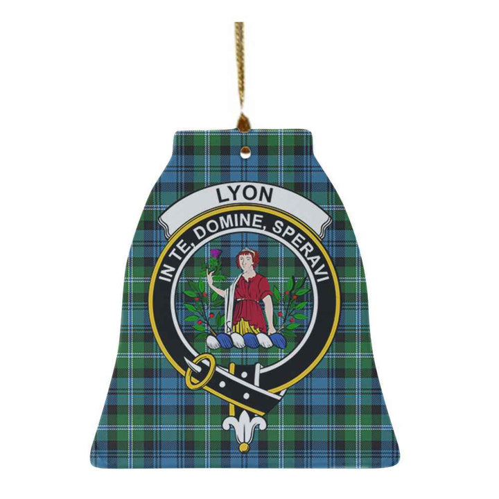 Scottish Lyon Clan Crest Tartan Ceramic Ornament Bell Shape Tartan Plaid