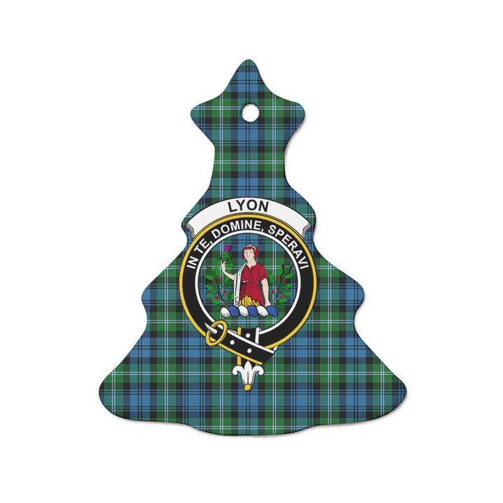 Scottish Lyon Clan Crest Tartan Ceramic Ornament Tree Shape Tartan Plaid