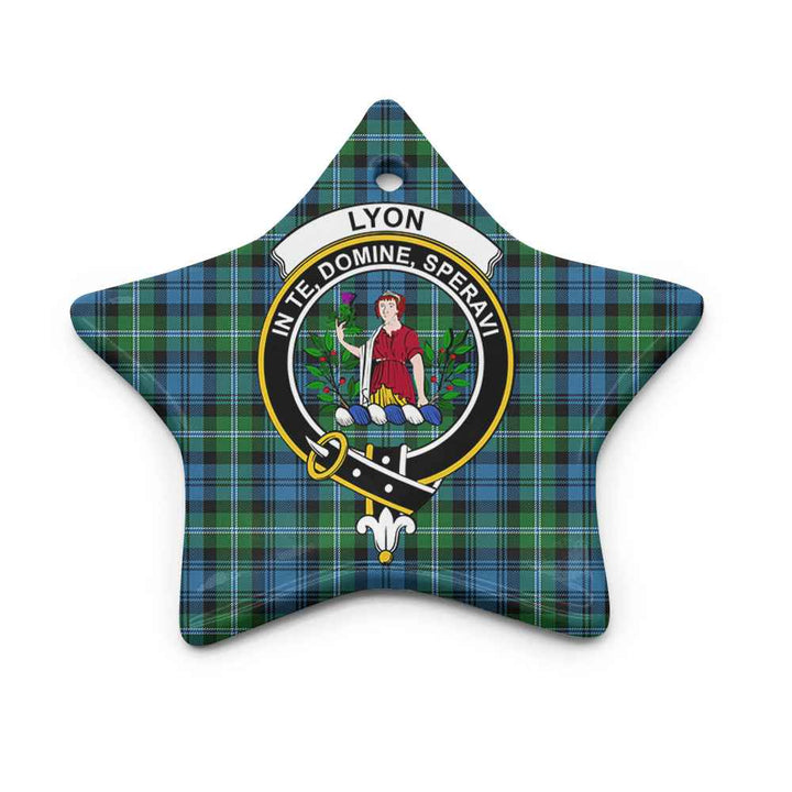 Scottish Lyon Clan Crest Tartan Ceramic Ornament Star Shape Tartan Plaid