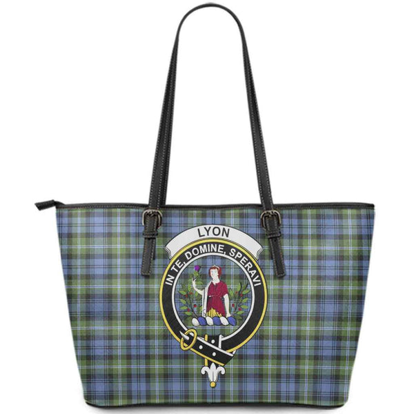 Scottish Lyon Clan Crest Tartan Leather Tote Tartan Plaid