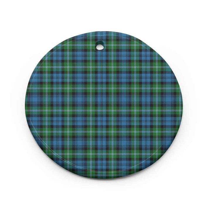 Scottish Lyon Clan Tartan Ceramic Ornament Circle Shape Tartan Plaid