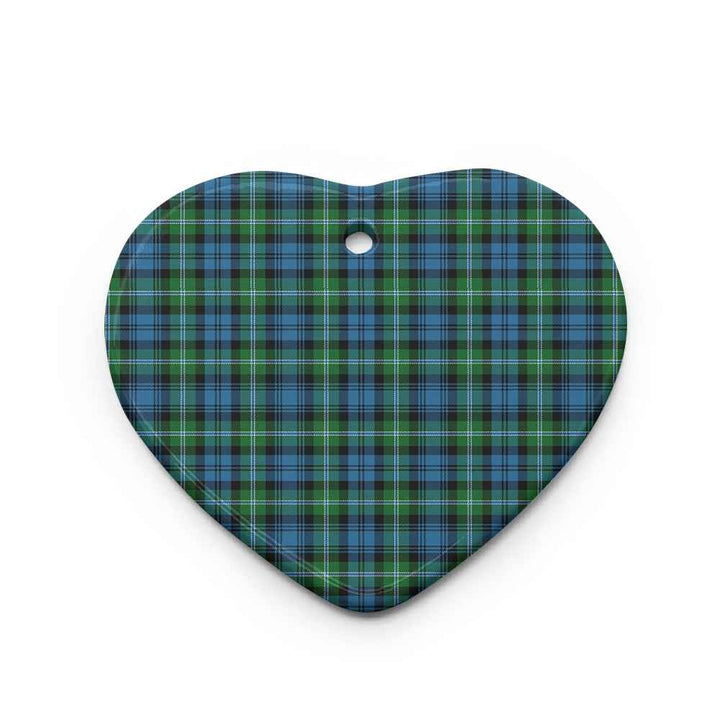Scottish Lyon Clan Tartan Ceramic Ornament Heart Shape Tartan Plaid