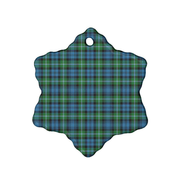 Scottish Lyon Clan Tartan Ceramic Ornament Snow Flake Shape Tartan Plaid