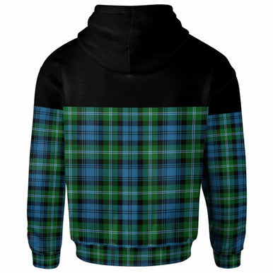 Scottish Lyon Clan Tartan Hoodie - Horizontal Style Back Side Tartan Plaid