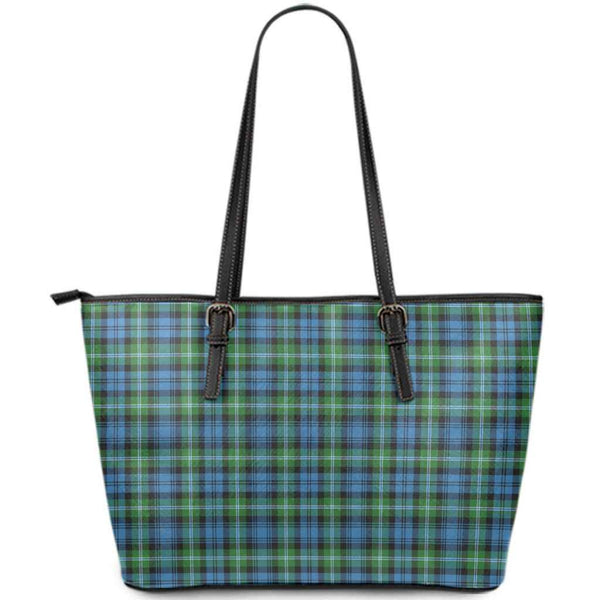 Scottish Lyon Clan Tartan Leather Tote Tartan Plaid