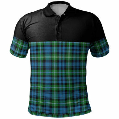 Scottish Lyon Clan Tartan Polo Shirt - Horizontal Style Front Side Tartan Plaid