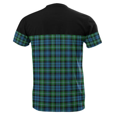 Scottish Lyon Clan Tartan T-Shirt Horizontal Style Back Side Tartan Plaid
