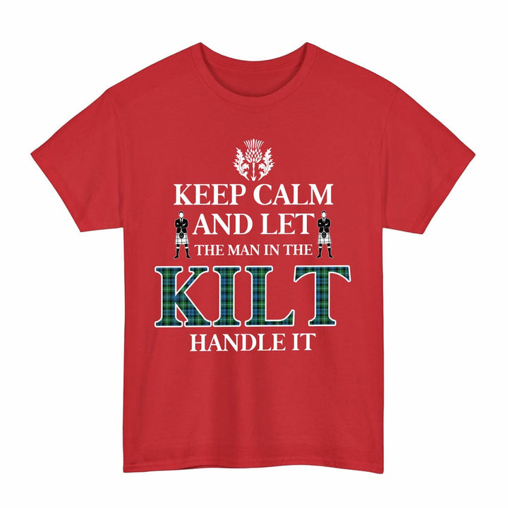 Scottish Lyon Clan Tartan T-Shirt - Keep Calm Tartan Plaid Red Color