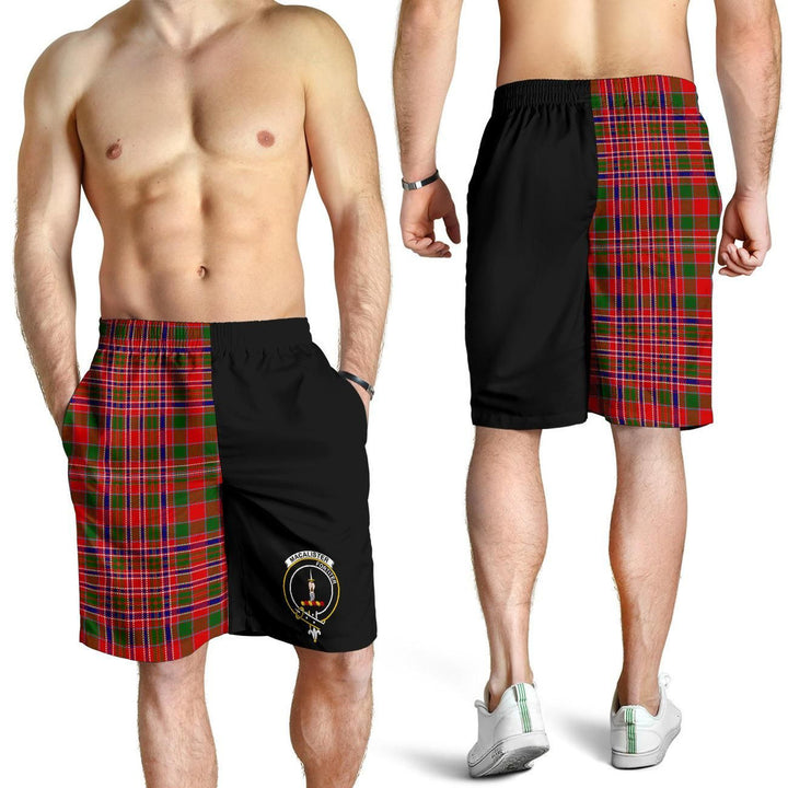 Scottish MacAlister Clan Crest Tartan Half of Me Men's Shorts