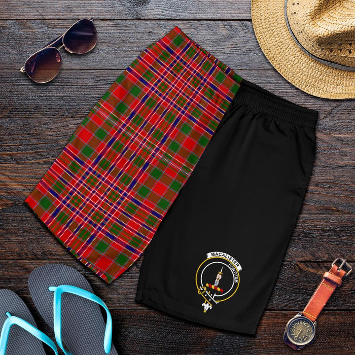 Scottish MacAlister Clan Crest Tartan Half of Me Men's Shorts