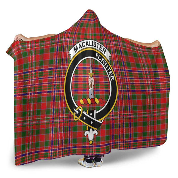 Scottish MacAlister Clan Crest Tartan Hooded Blanket Tartan Plaid 2