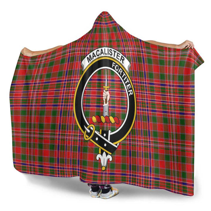 Scottish MacAlister Clan Crest Tartan Hooded Blanket Tartan Plaid 3