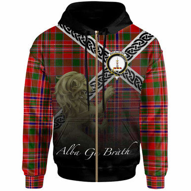 Scottish MacAlister Clan Crest Tartan Hoodie - Scotland Lion Zip-up Tartan Plaid
