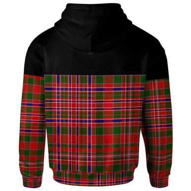 Scottish MacAlister Clan Crest Tartan Hoodie - Horizontal Style Back Side Tartan Plaid