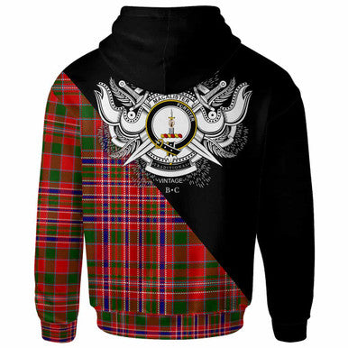 Scottish MacAlister Clan Crest Tartan Hoodie - Military Logo Back Side Tartan Plaid