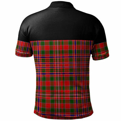 Scottish MacAlister Clan Crest Tartan Polo Shirt - Horizontal Style Back Side Tartan Plaid