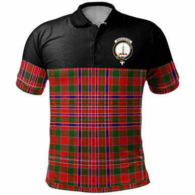 Scottish MacAlister Clan Crest Tartan Polo Shirt - Horizontal Style Front Side Tartan Plaid