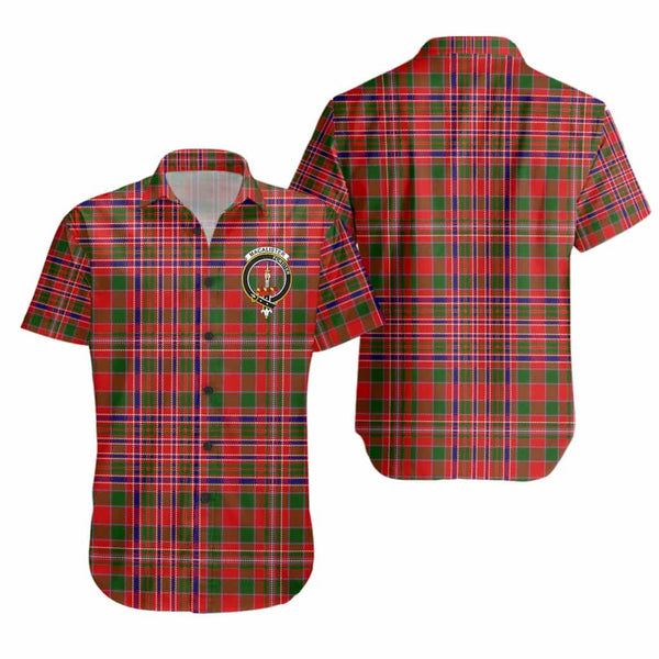 Scottish MacAlister Clan Crest Tartan Short Sleeve Shirt Tartan Plaid