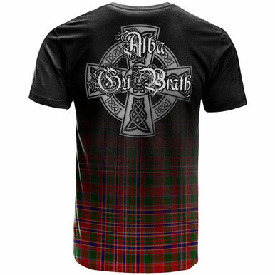 Scottish MacAlister Clan Crest Tartan T-Shirt - Alba Gu Brath Family Crest Celtic Inspired Back Side Tartan Plaid