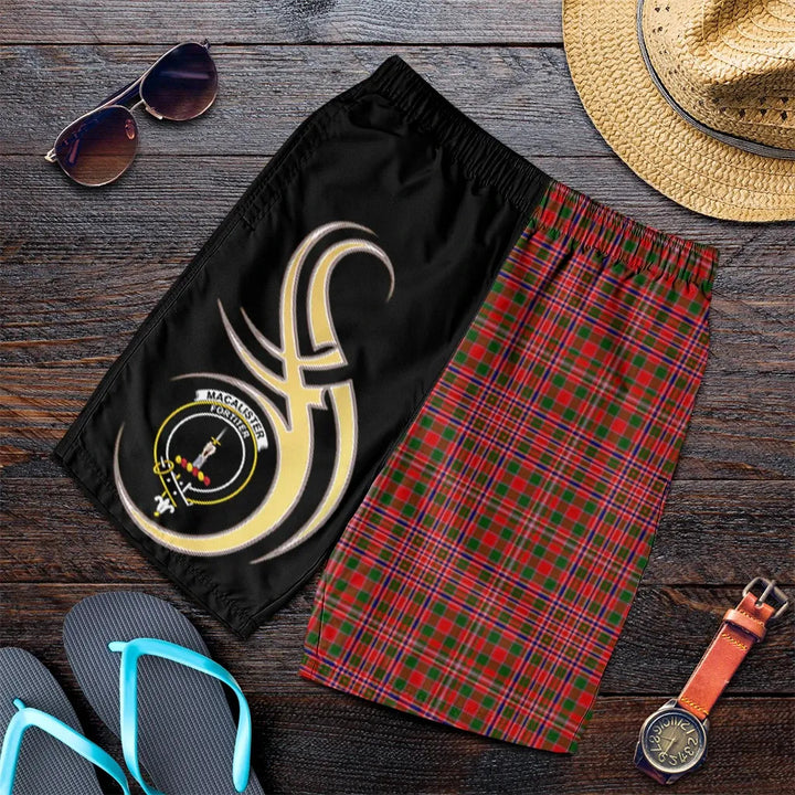 Scottish MacAlister Modern Clan Crest Tartan Believe in Me Men's Shorts