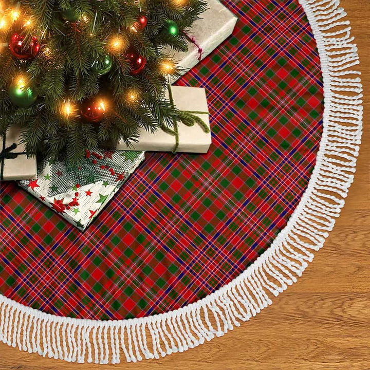 Scottish MacAlister Modern Clan Tartan Christmas Tree Skirt Tassels 2 Tartan Plaid