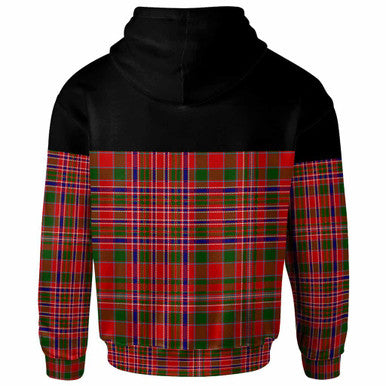 Scottish MacAlister Modern Clan Tartan Hoodie - Horizontal Style Back Side Tartan Plaid