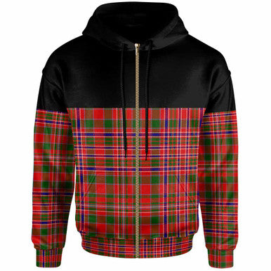 Scottish MacAlister Modern Clan Tartan Hoodie - Horizontal Style Zip Tartan Plaid