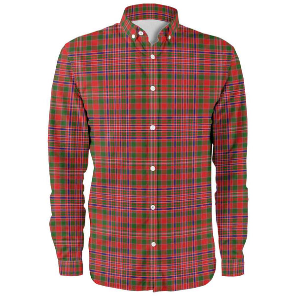 Scottish MacAlister Modern Clan Tartan Long Sleeve Shirt Front Side Tartan Plaid