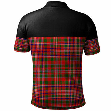 Scottish MacAlister Modern Clan Tartan Polo Shirt - Horizontal Style Back Side Tartan Plaid