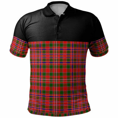 Scottish MacAlister Modern Clan Tartan Polo Shirt - Horizontal Style Front Side Tartan Plaid