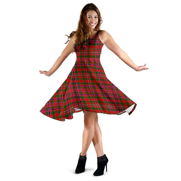 Scottish MacAlister Modern Clan Tartan Women Midi Dress